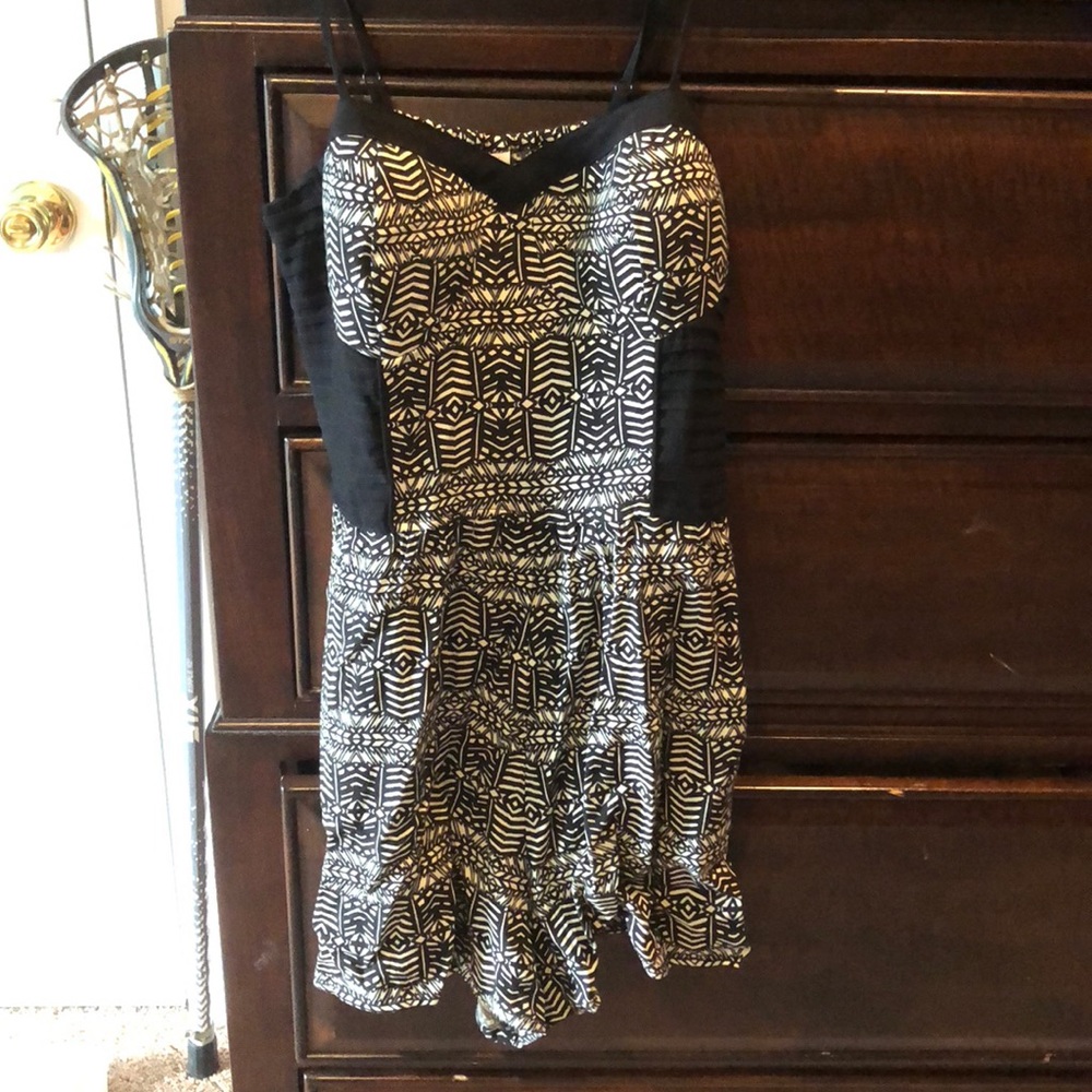 Black and White Geometric Romper